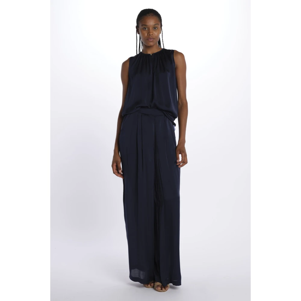 Momoni Blauwe Zijden Top Blue Dames