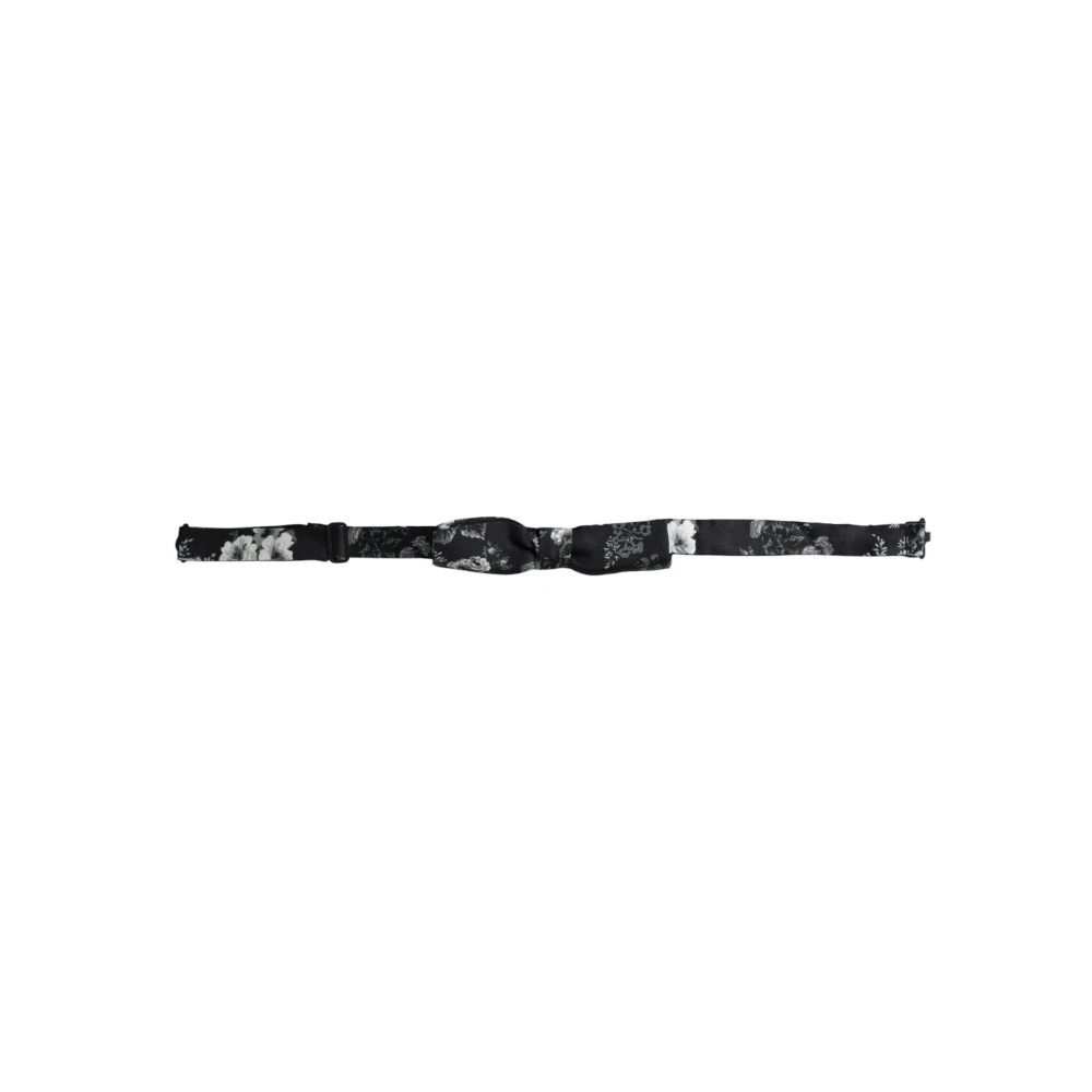 Dolce & Gabbana Black Floral Silk Adjustable Neck Men's Bow Tie - Male - Bow Ties - One Size - Accessories