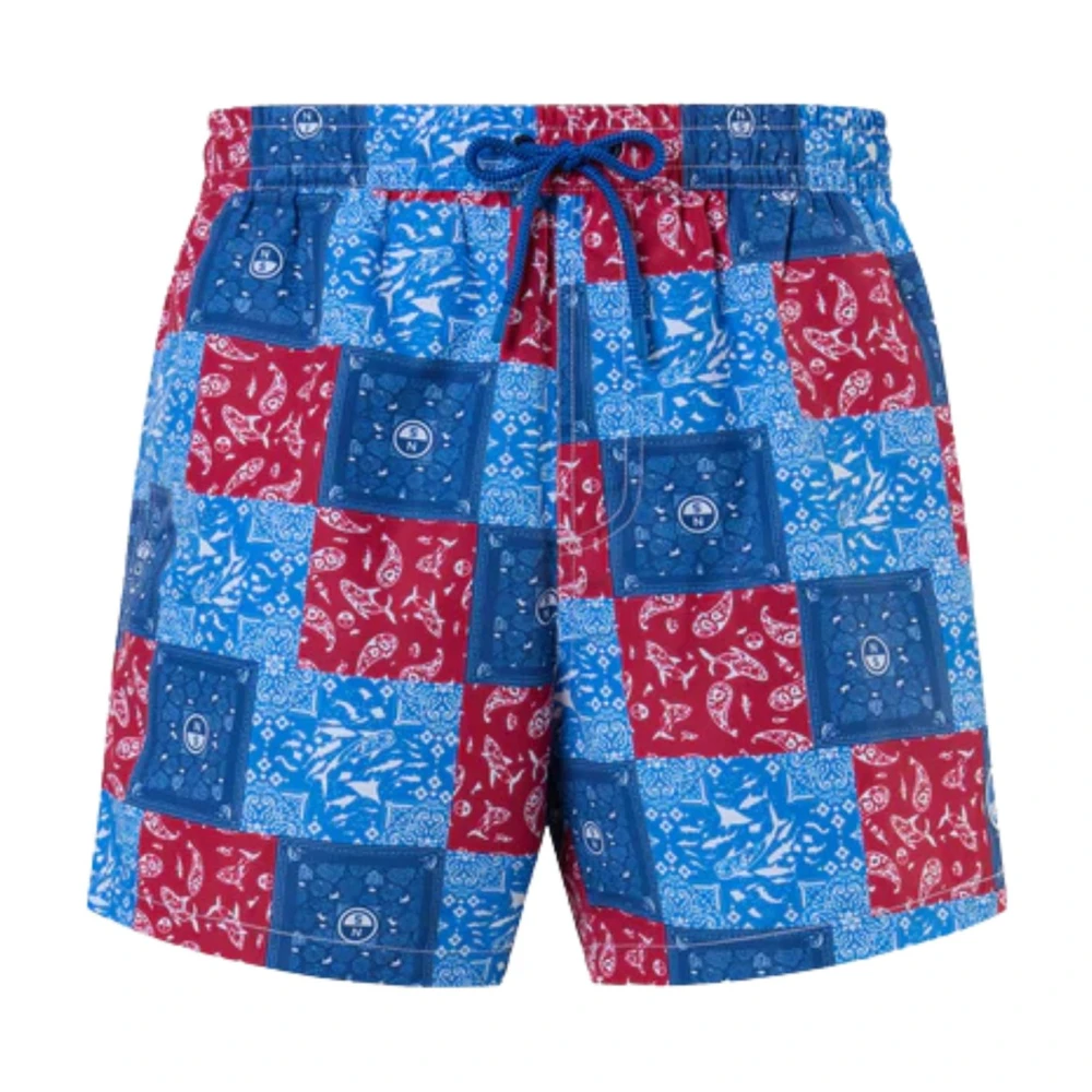 North Sails Multicolor Beachwear, Male, Xl, Graphic Print Beach Boxer Shorts