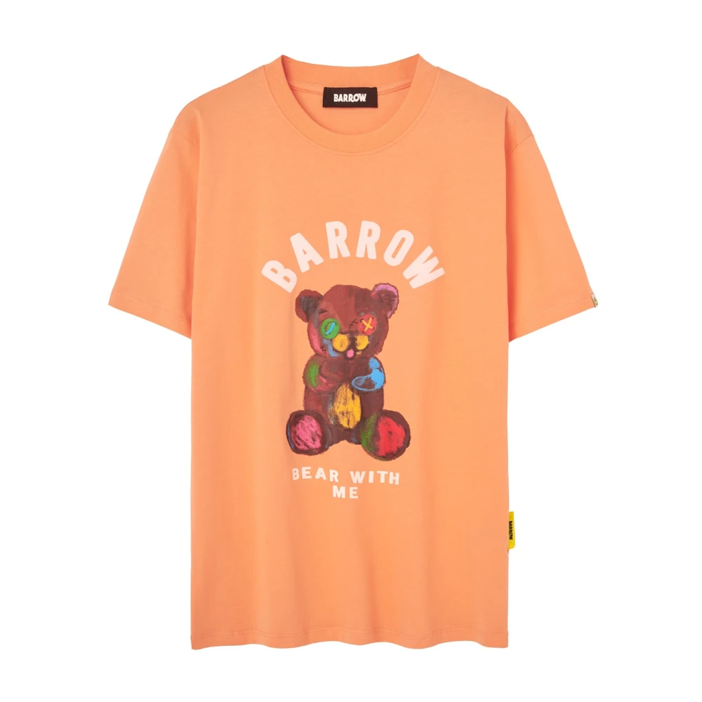 Barrow Oranje Beer Print T-shirt Orange Heren
