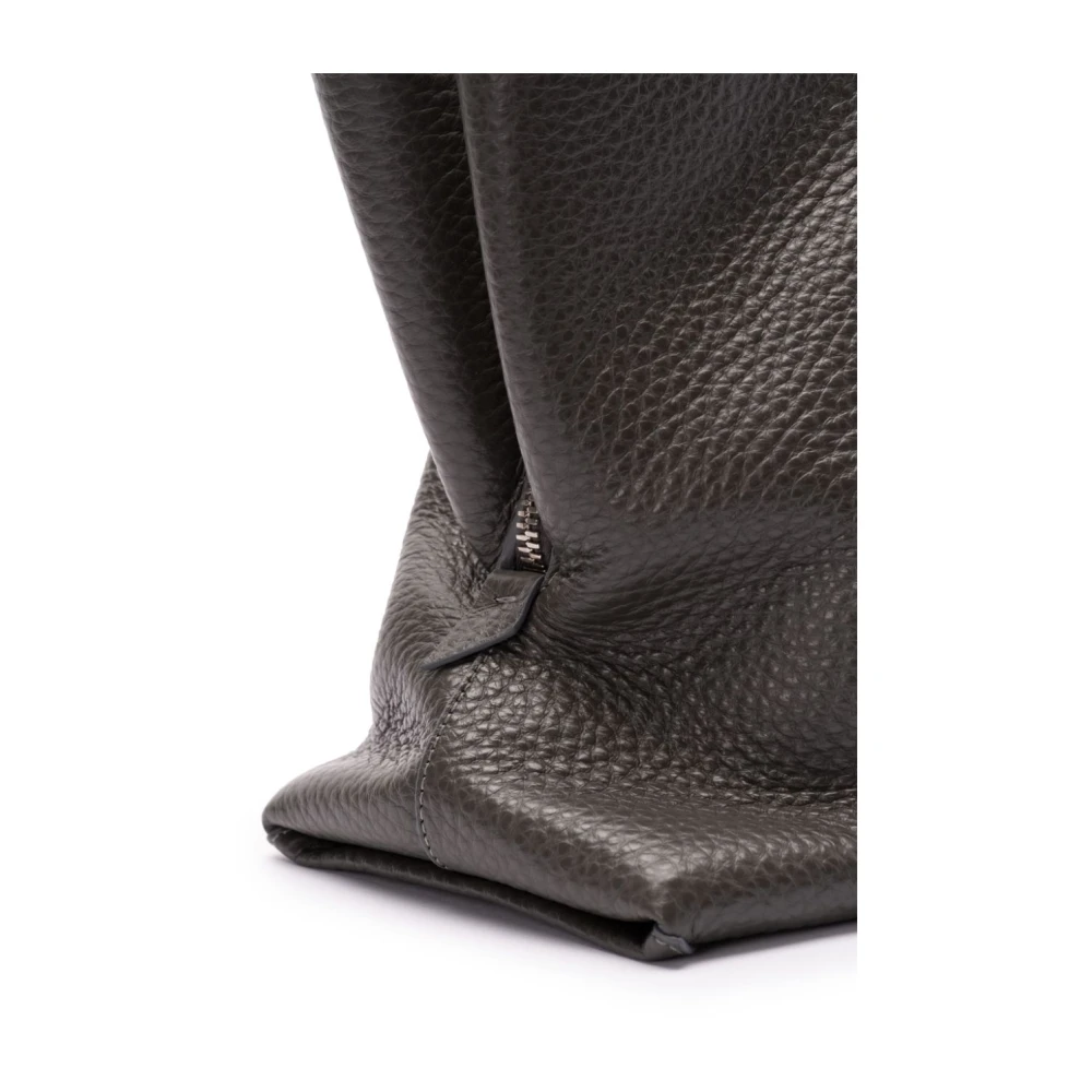 The Attico Grijze Tweewegrits Top Handvat Tas Gray Dames