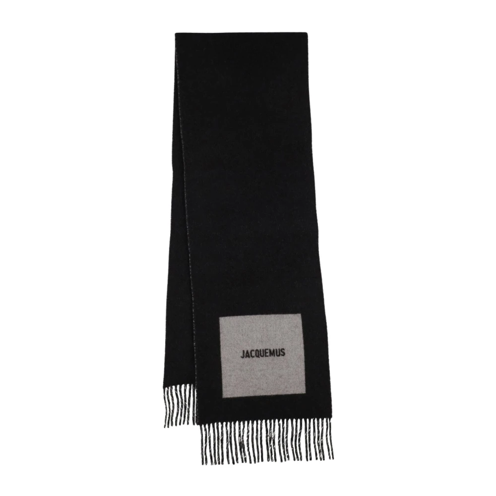 Jacquemus Wollen Rond Vierkant Sjaal Black Unisex