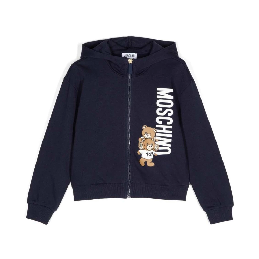 Moschino Blå Teddy Bear Zip-Up Hoodie Blue, Pojke