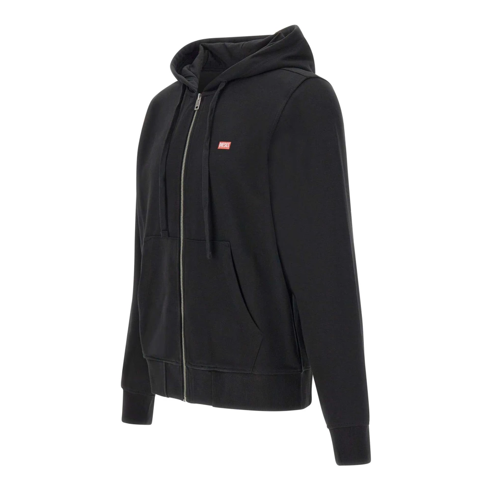 Diesel Zwarte Katoenmix Hoodie Trui Black Heren