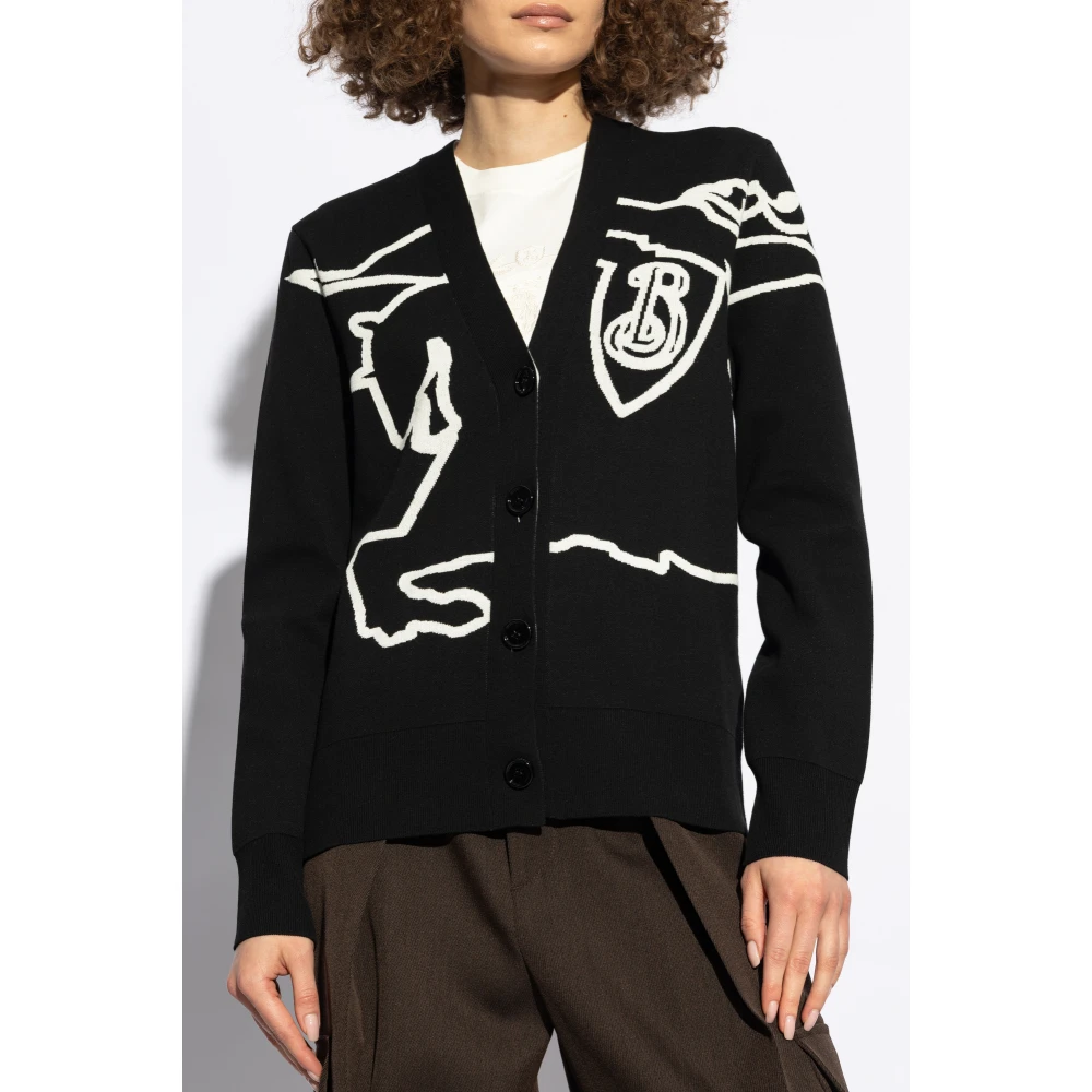 Burberry Cardigan met logo Black Dames