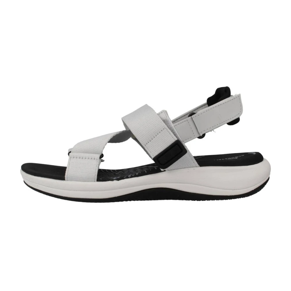 Clarks Flat Sandals White Dames