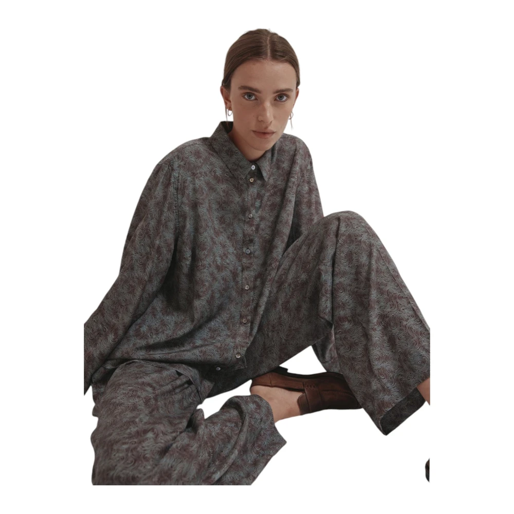 Heartmade Klassieke Zijden Overhemd met Moderne Touch Brown Dames