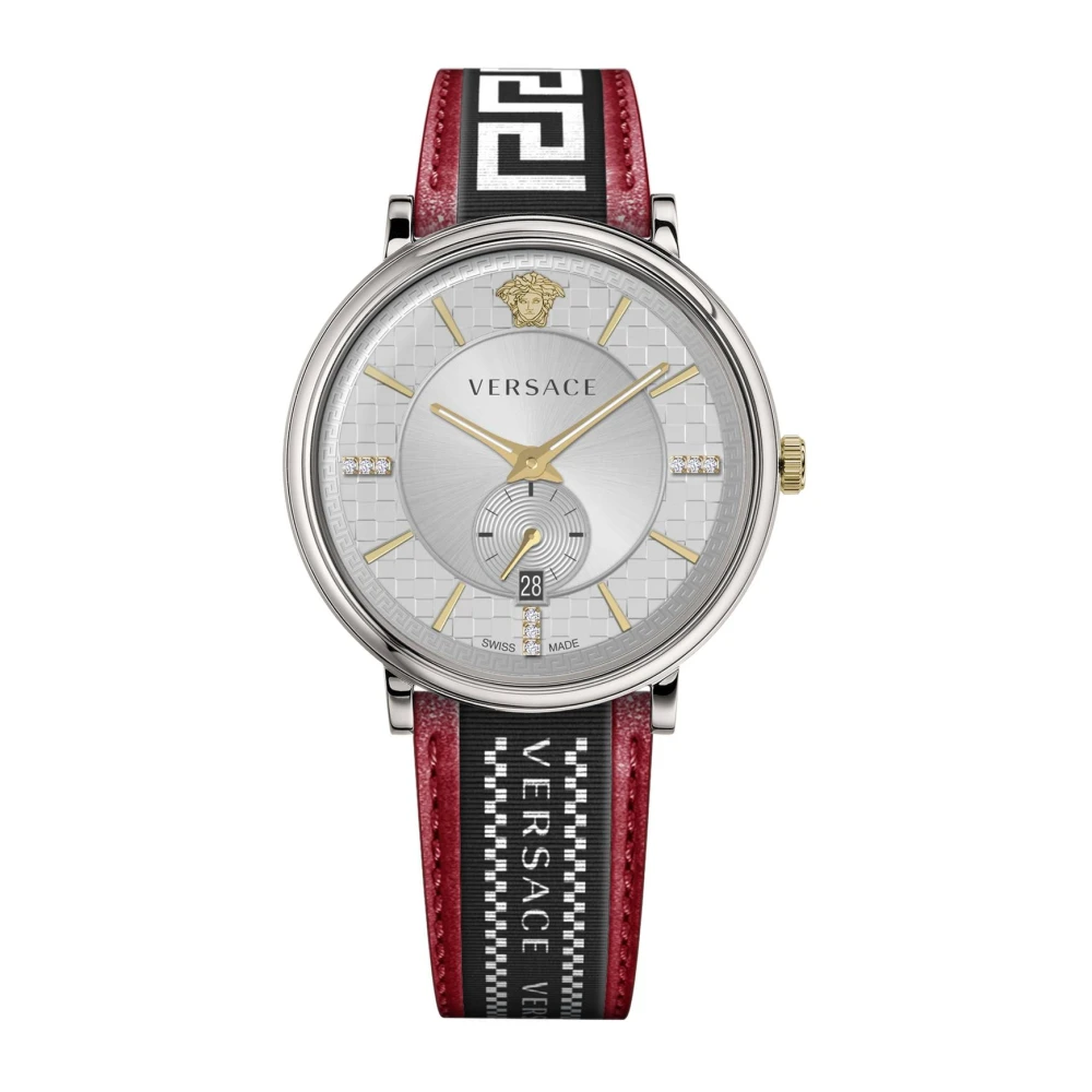 Versace Men's V-Circle Multifunction Leather Watch