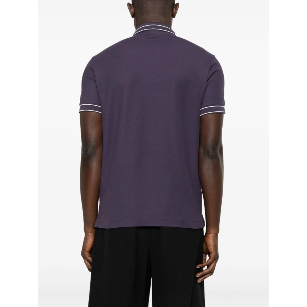 Emporio Armani Paarse Polo Shirt met Logodetails Purple Heren