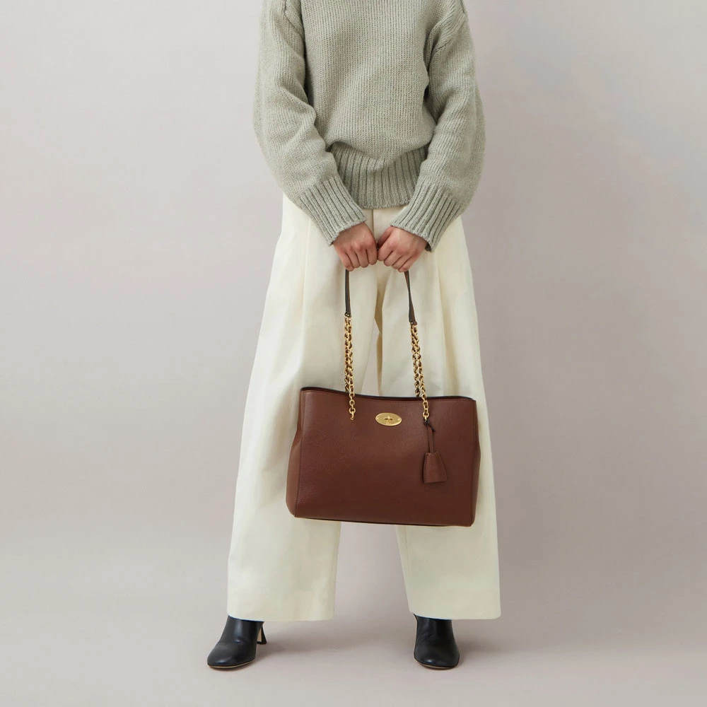 Mulberry Ketting Tote Twee Toon Klassiek Graan Brown Dames
