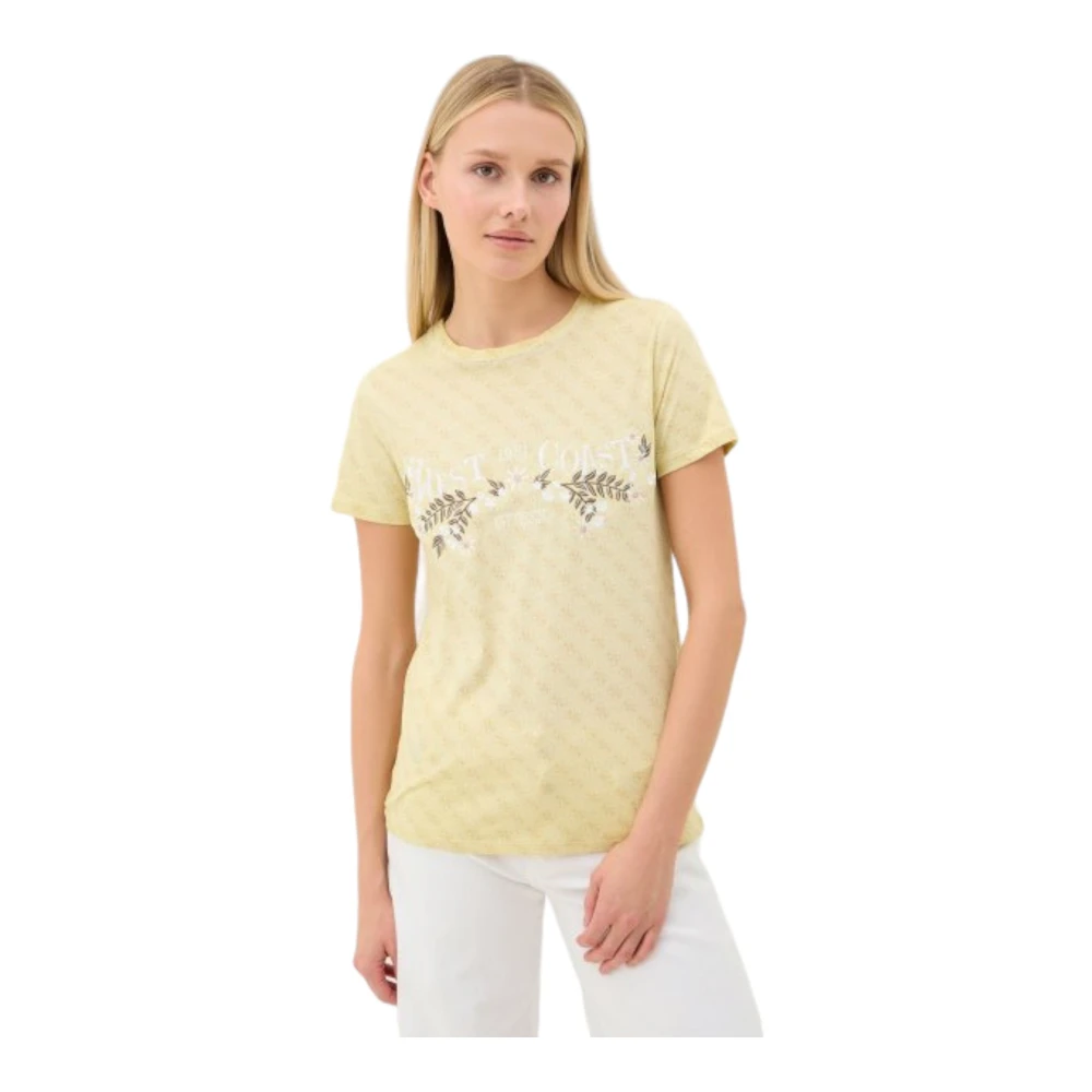 Guess Korte Mouw T-shirt Yellow Dames