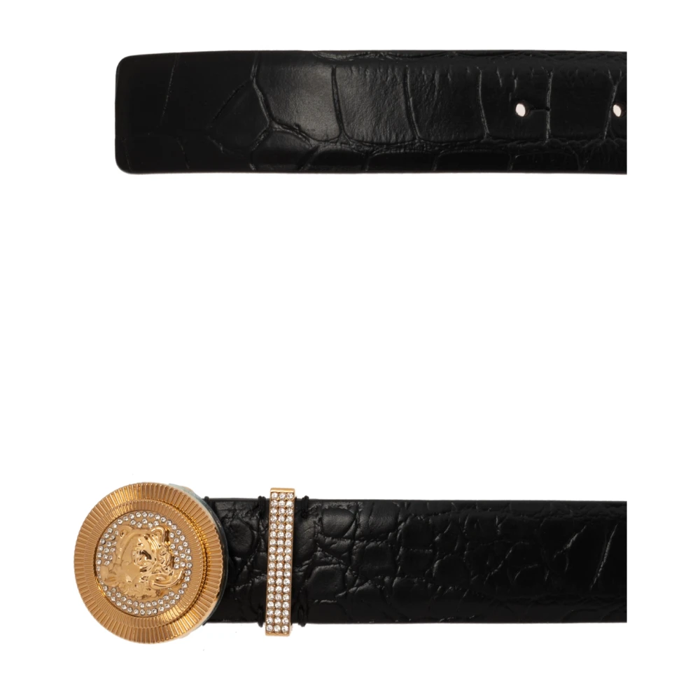 Versace Leren riem Black Dames