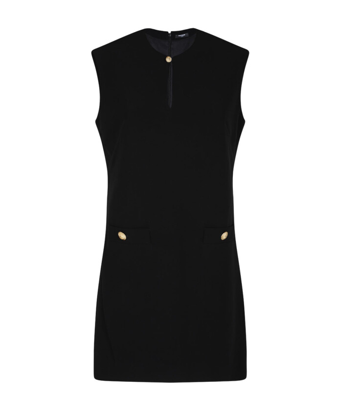 black-mini-dress-with-keyhole-neck