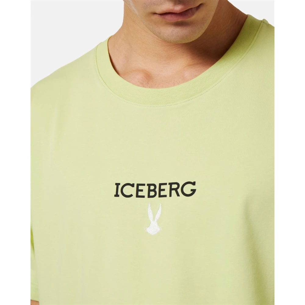 Iceberg Gele T-shirt met logo Yellow Heren