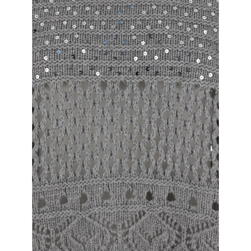 Twinset Gezellige Grijze Sweaters Maxi Maglia Warm Gray Dames