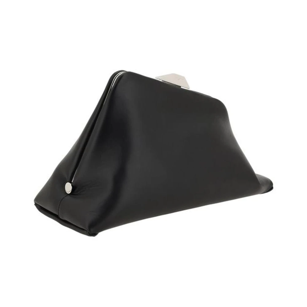 The Attico Geometrische leren schoudertas Black Dames