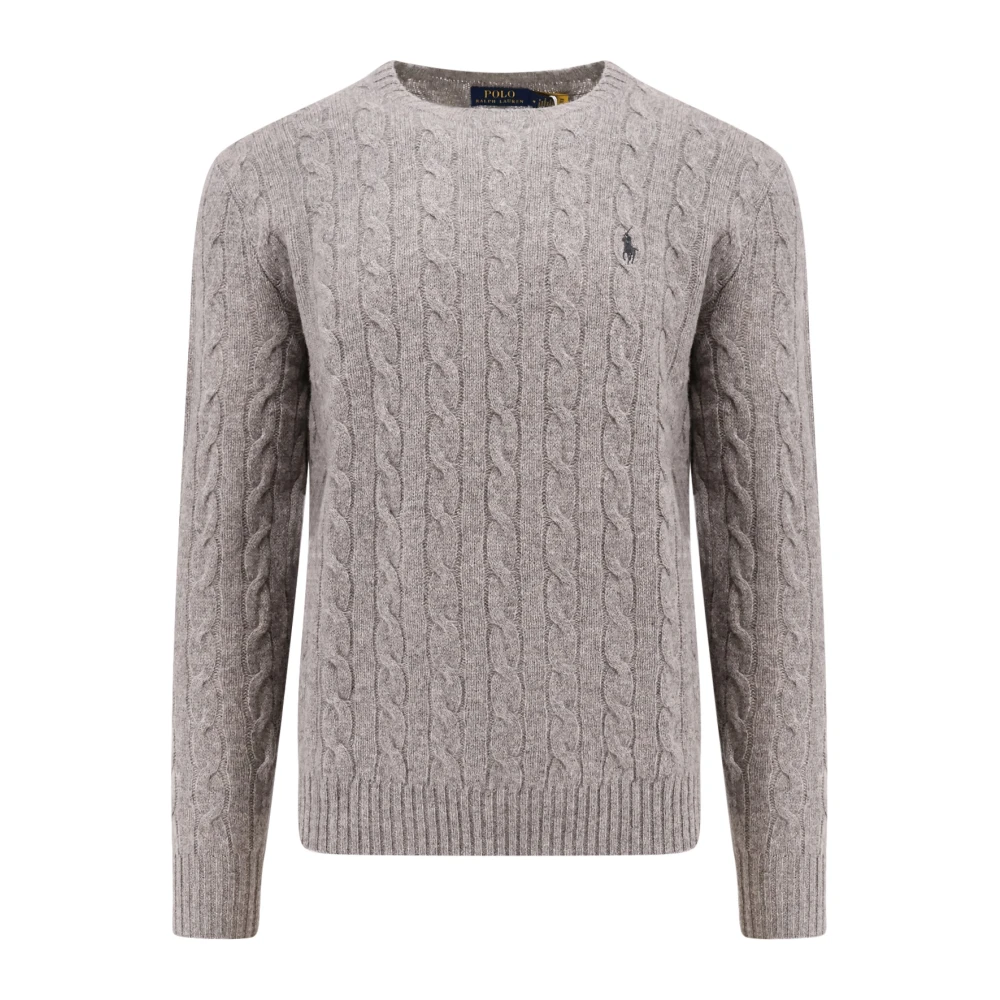 Polo Ralph Lauren Men's Gray Logo Embroidered Wool Cashmere Sweater