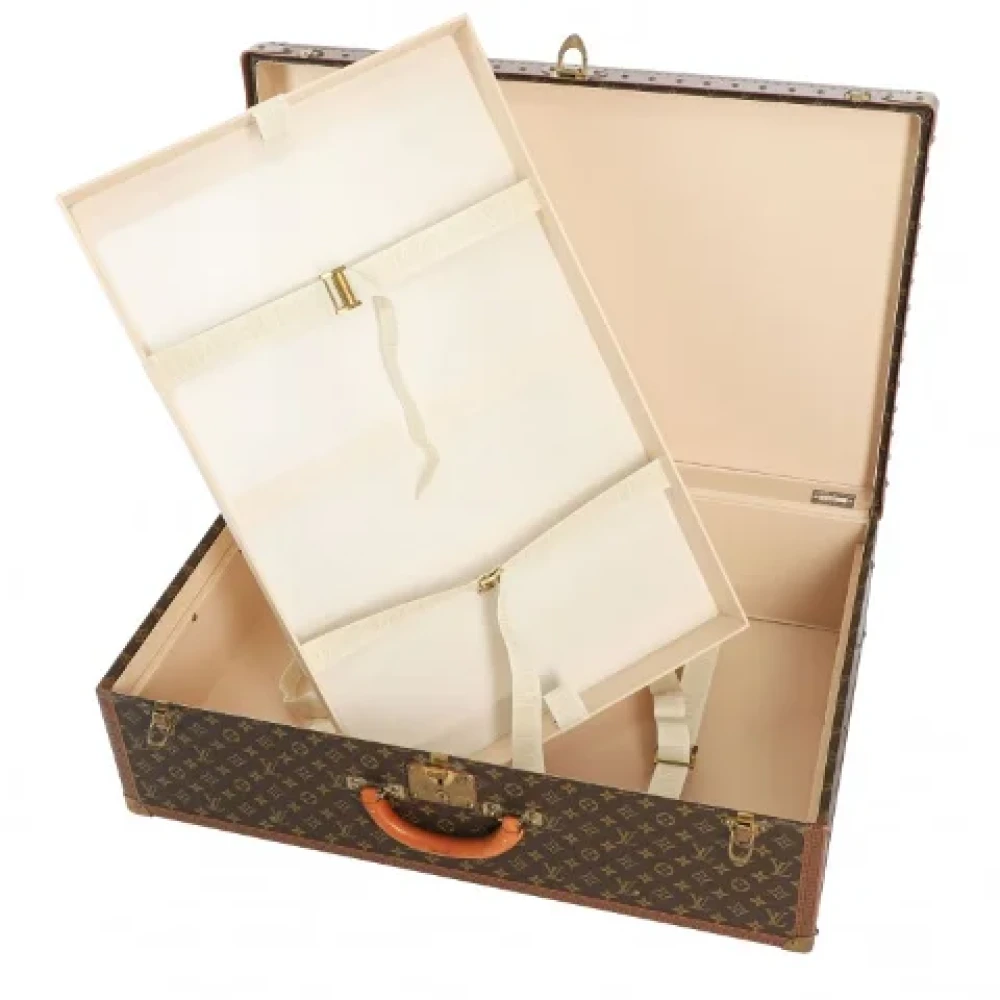 Louis Vuitton Vintage Bruine Stoffen Louis Vuitton Reistas Brown Dames