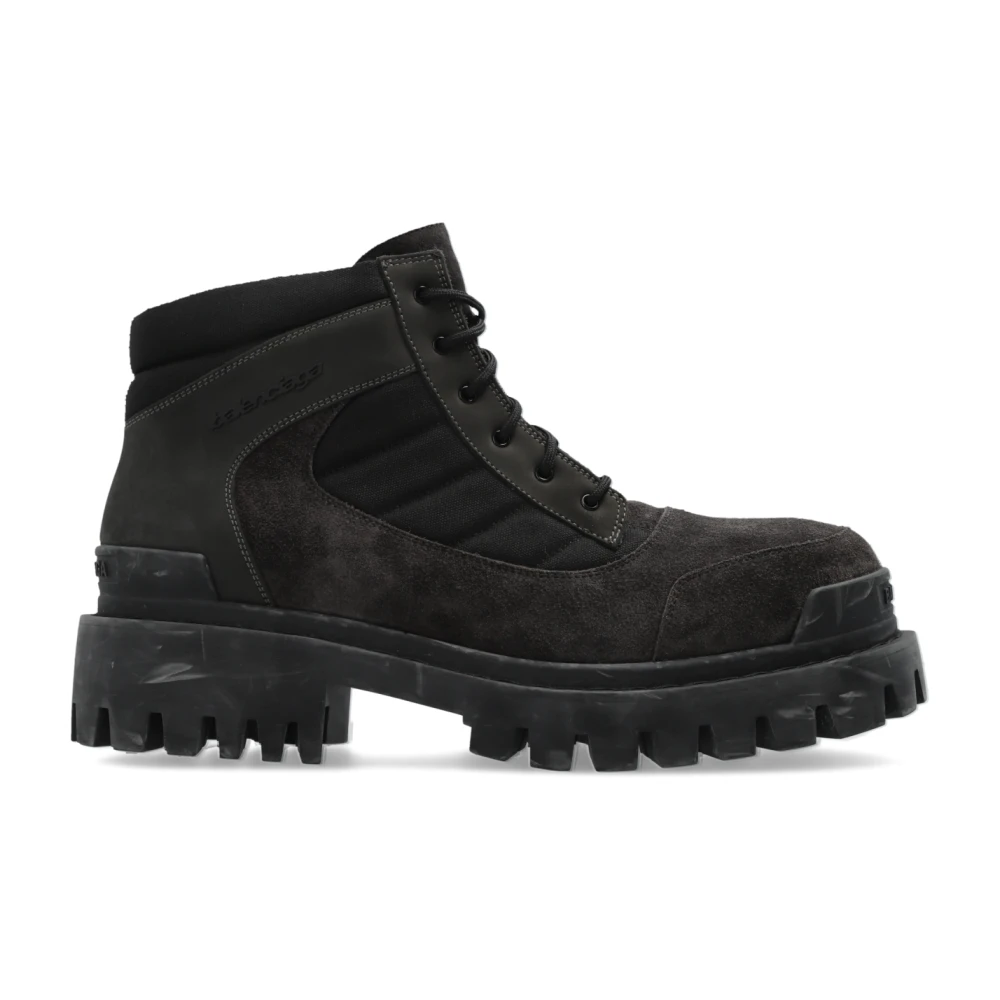 Balenciaga Brown Combat Strike Low Boot - Male - Lace-Up Boots - 9 Uk - Shoes