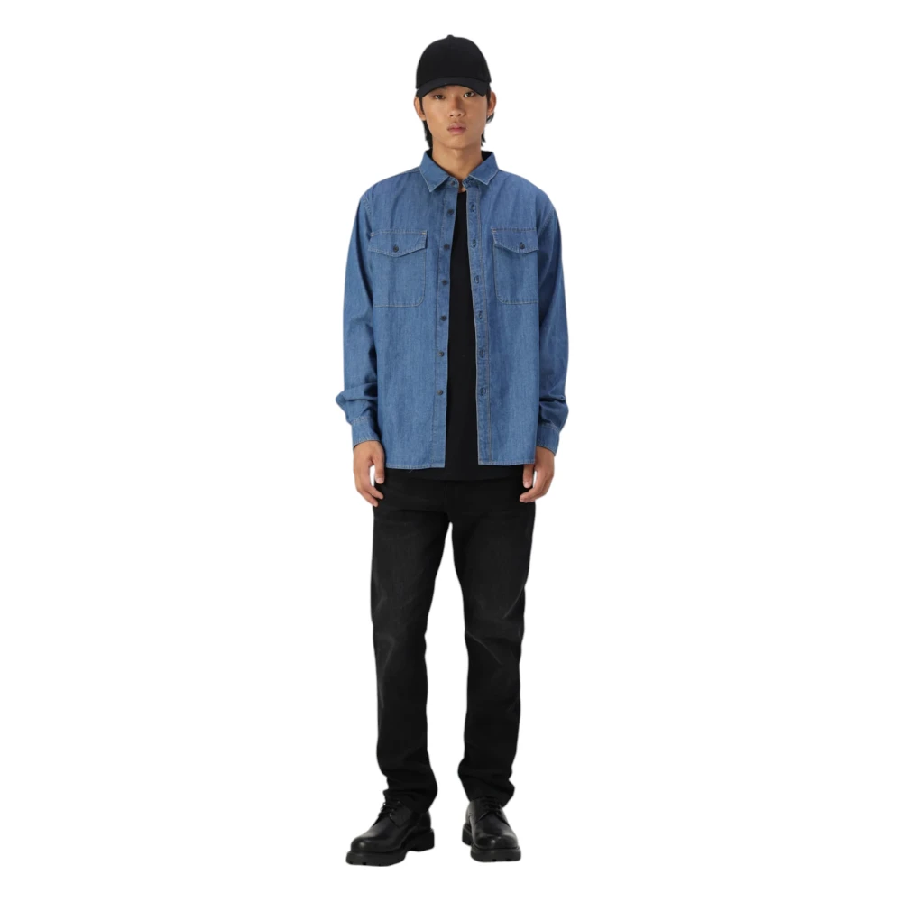 Replay Lange mouwen shirt Blue Heren