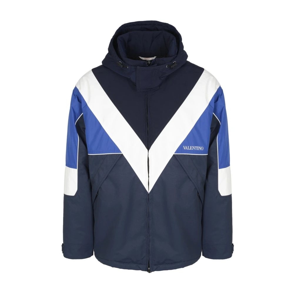 Valentino Men's Multicolor Light Jackets,, Hooded Nylon Cotton Jacket Multi-Color Small