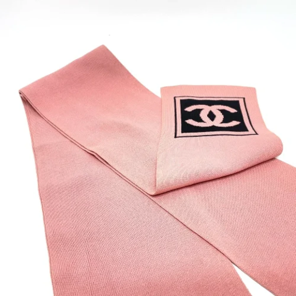 Chanel Vintage Pre-owned Fabric scarves Pink Dames