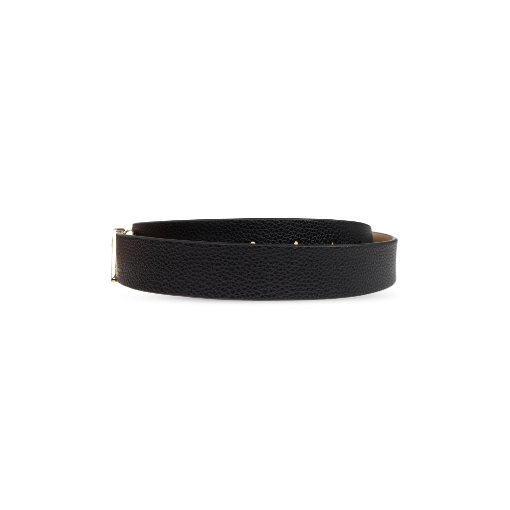 Emporio Armani Leren riem Black Dames