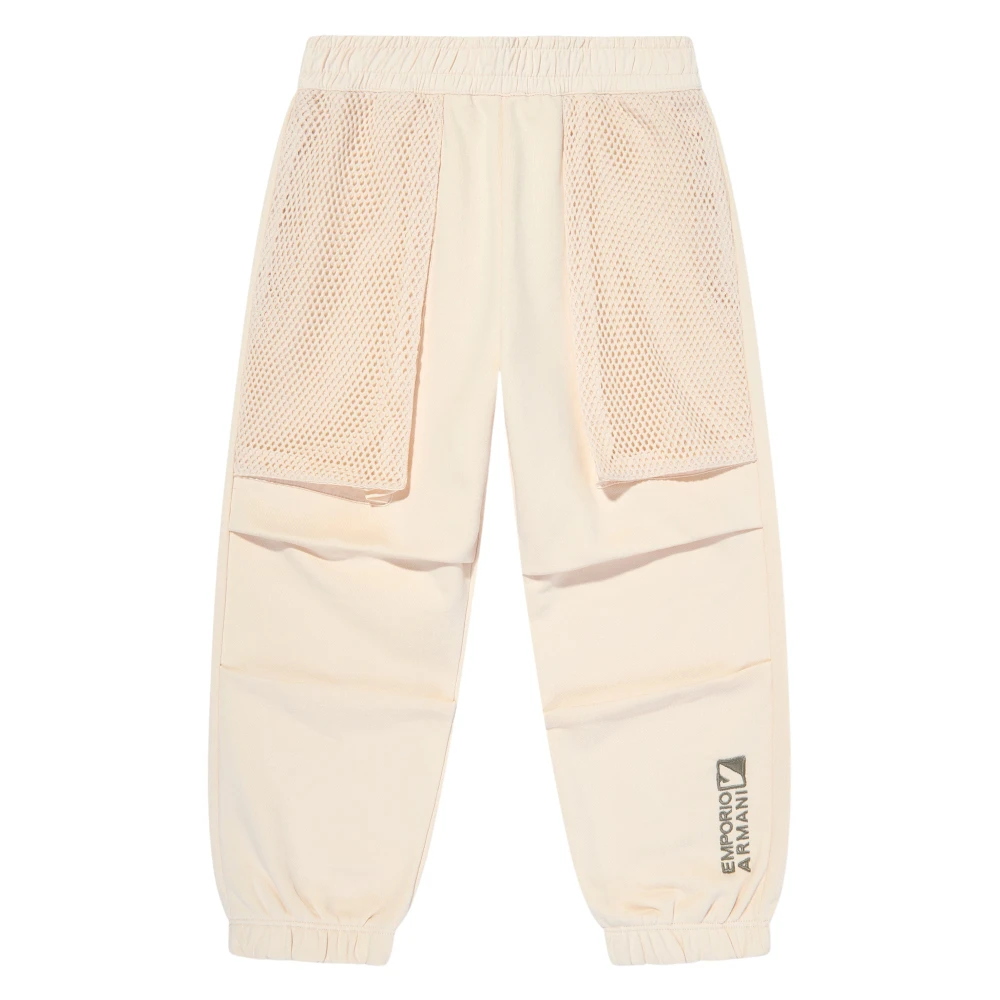 Emporio Armani Boys Beige Sweatpants,, Cotton Trousers Chic Style Size 14 Y