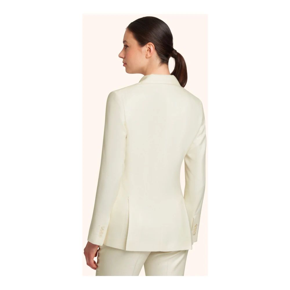 Kiton Dubbelbreasted Viscosejasje White Dames