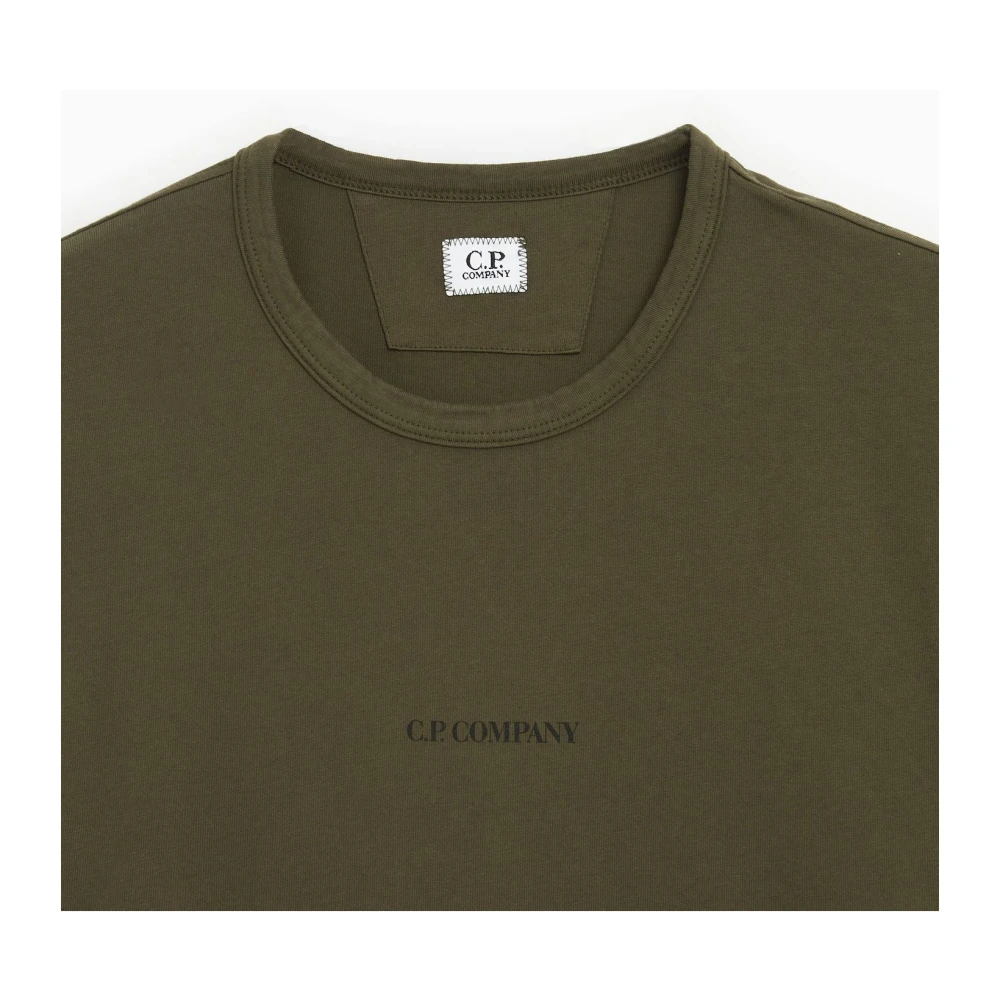 C.P. Company Groen Logo Crewneck T-shirt Green Heren