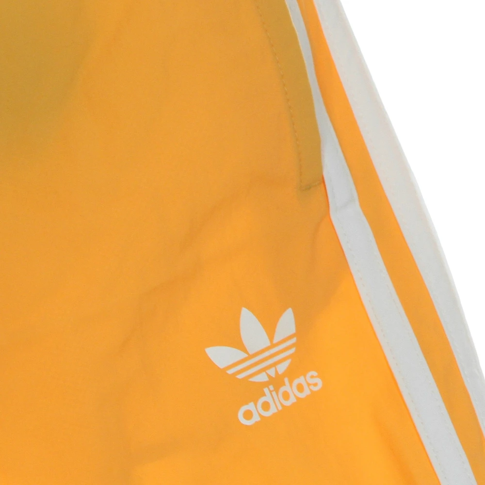Adidas Gestreepte Zwemshort Hazy Oranje Elastische Taille Orange Heren
