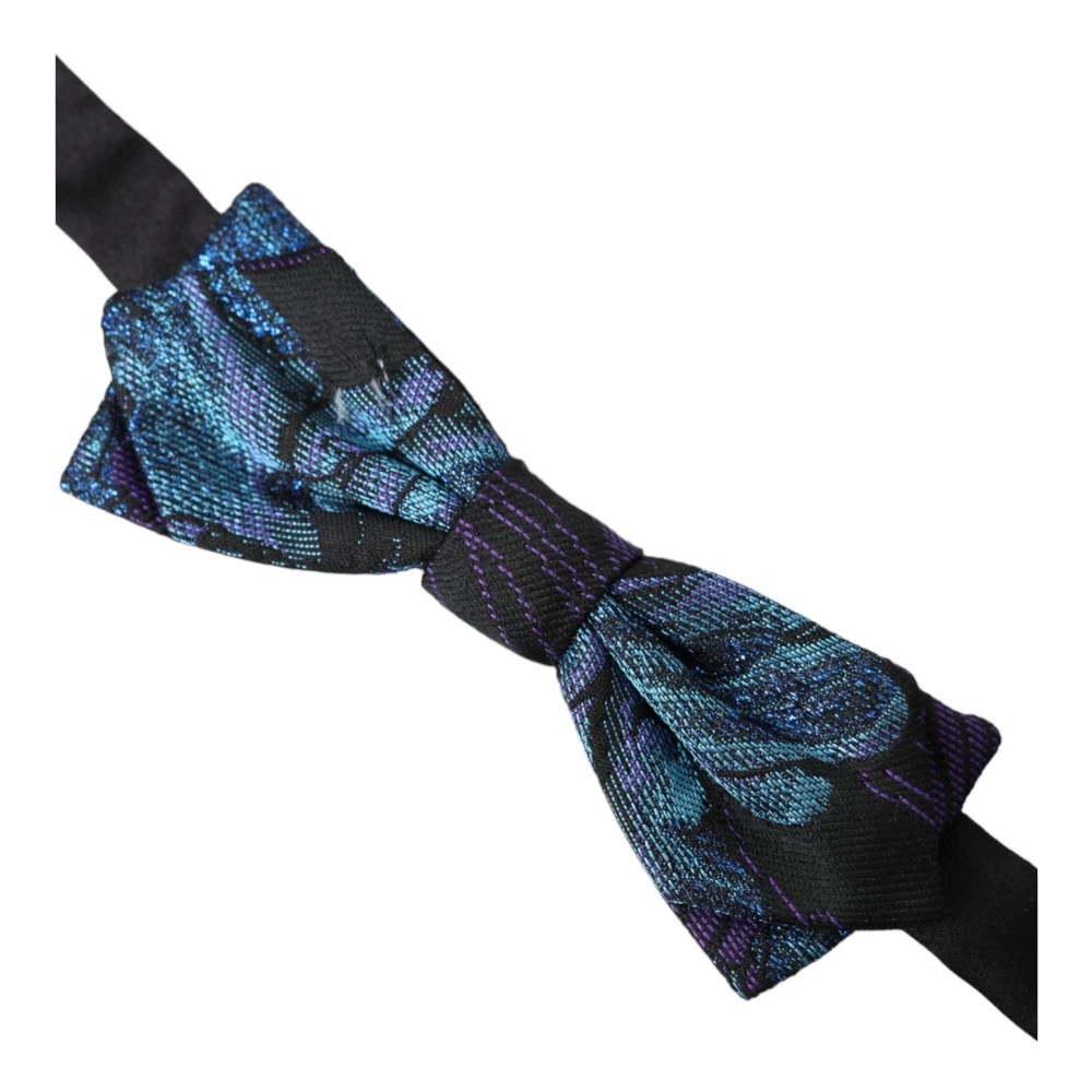 Dolce & Gabbana Zwart Blauwe Vlinderstrik Verstelbare Hals Black Heren