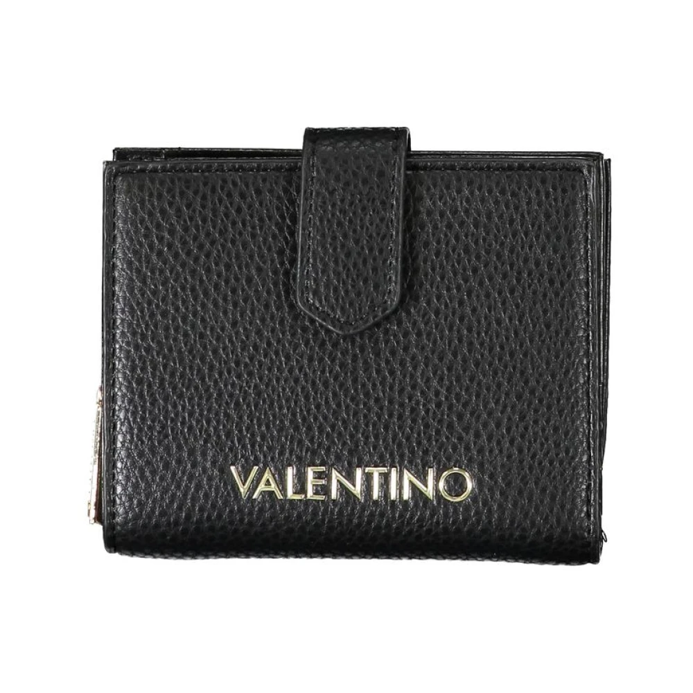 Valentino by Mario Valentino Zwarte Portemonnee met Rits en Logo Black Dames