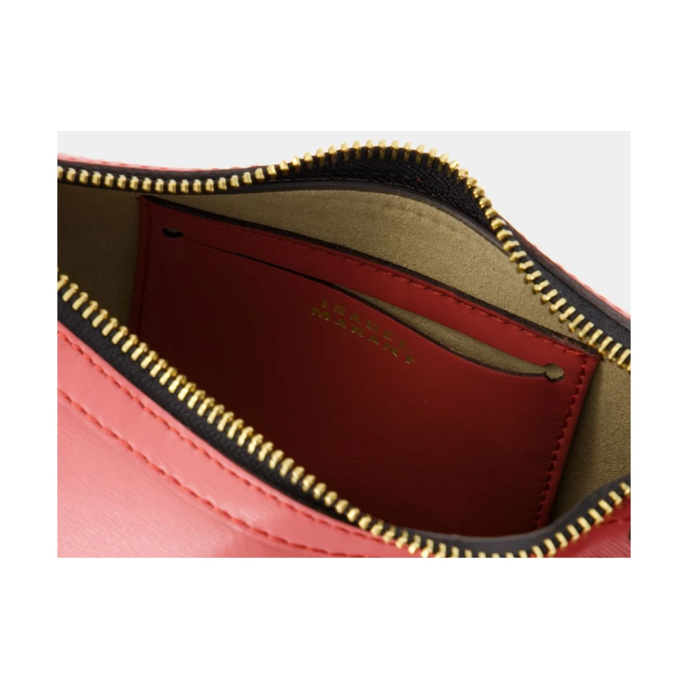 Isabel marant Roze Leren Moon Portemonnee met Verstelbare Band Pink Dames