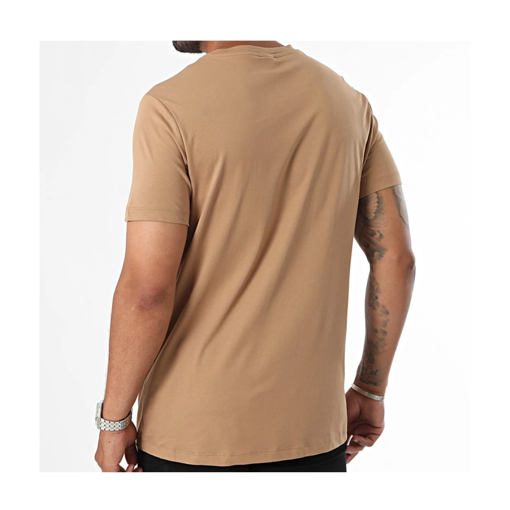 Hugo Boss Korte Mouw Katoenen T-shirt Beige Heren