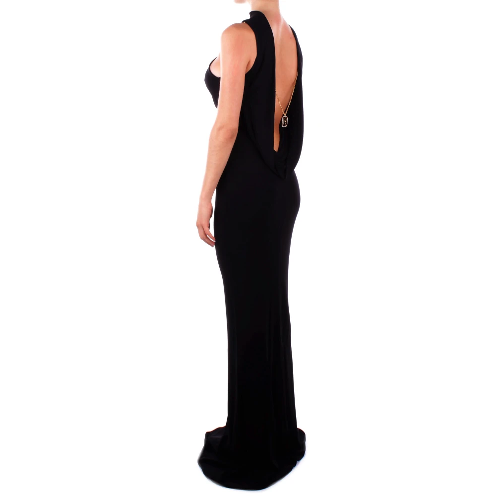 Elisabetta Franchi Red Carpet Zwarte Jurk Hanger Ketting Black Dames