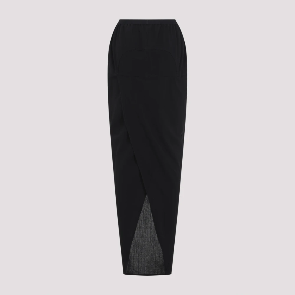 Rick Owens Wollen Rok Black Dames