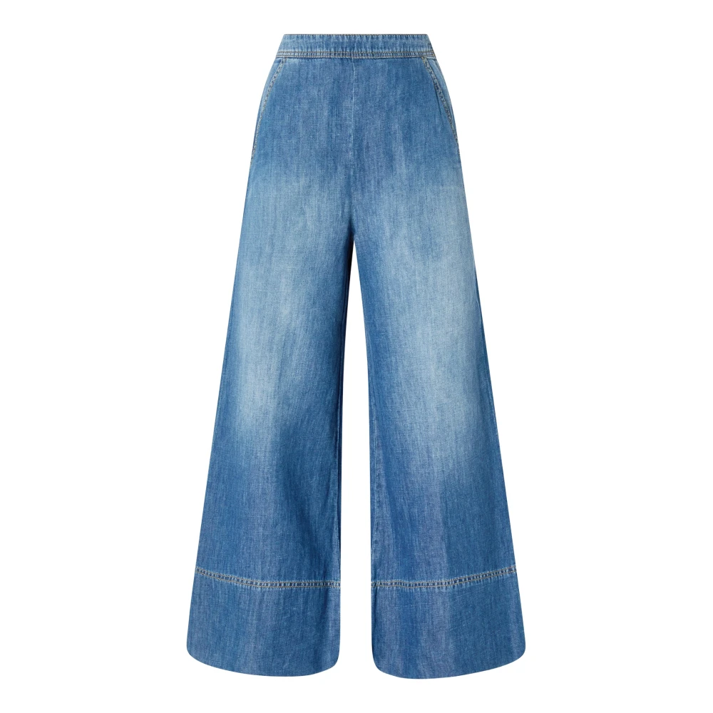 Pinko Wijde Pijp Denim Jeans Blue Dames