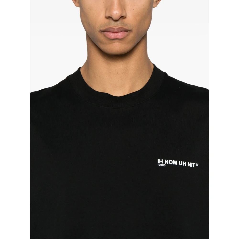 IH NOM UH NIT Luipaard Katoenen T-shirt Zwart Logo Print Black Heren