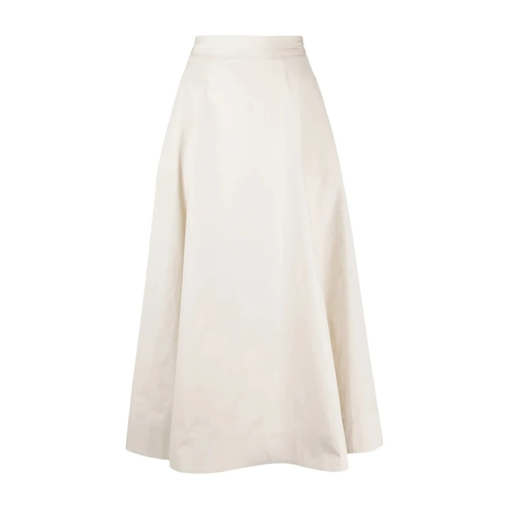 Lorena Antoniazzi Witte Casual Katoen Nylon Midi Rok White Dames