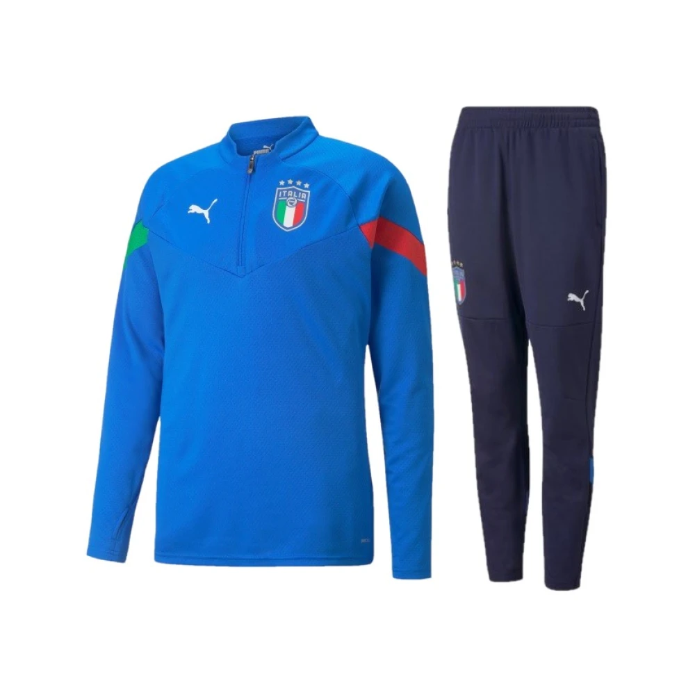 Puma Italië 1 4 Zip Player Trainingspak Blue Heren