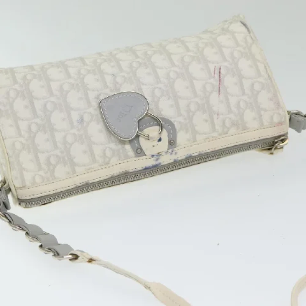 Dior Vintage Pre-owned Leather handbags White Dames