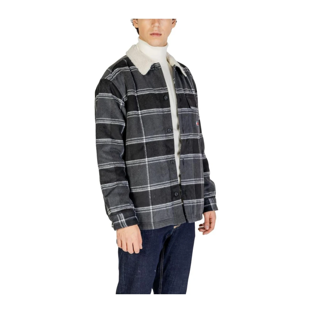 Tommy Jeans Stijlvolle polyesterjas voor heren Black Heren