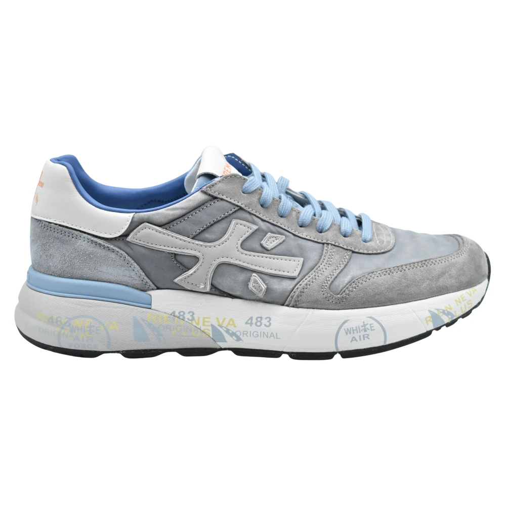 Premiata Casual Veterschoenen Grigio Azzurro Heren Schoenen Grijs
