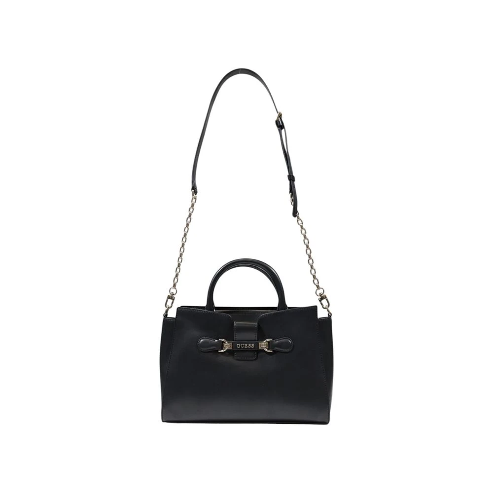 Guess Zwarte polyethyleen schoudertas met verstelbare band en meerdere compartimenten Black Dames