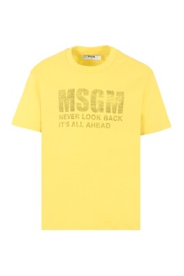 t-shirt-jaune-en-coton-a-manches-courtes