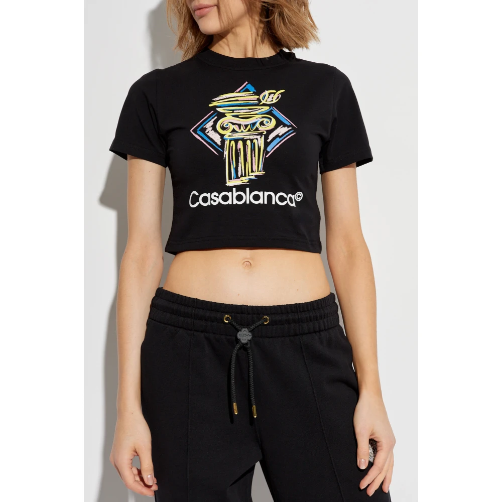 Casablanca Korte T-shirt Black Dames