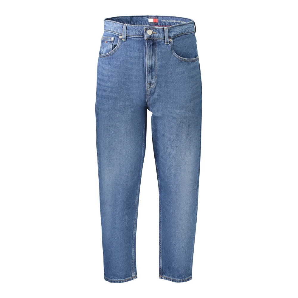 Tommy Hilfiger Blauwe Mom Jeans met Borduursel Blue Dames