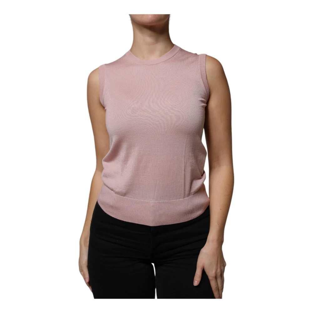 Dolce & Gabbana Women's Pink Cashmere Knitwear, Xs, Cashmere Silk Tank Top