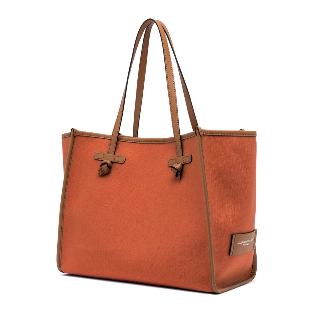 Gianni Chiarini Canvas Shopper met Leren Clutch Red Dames